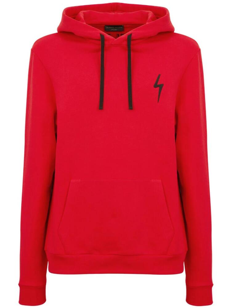 Giuseppe Zanotti Arthen logo-patch hoodie - Red Cover