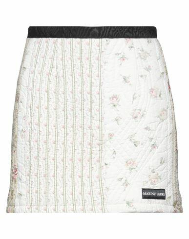 Marine Serre Woman Mini skirt White Cotton, Recycled polyester, Polyester Cover