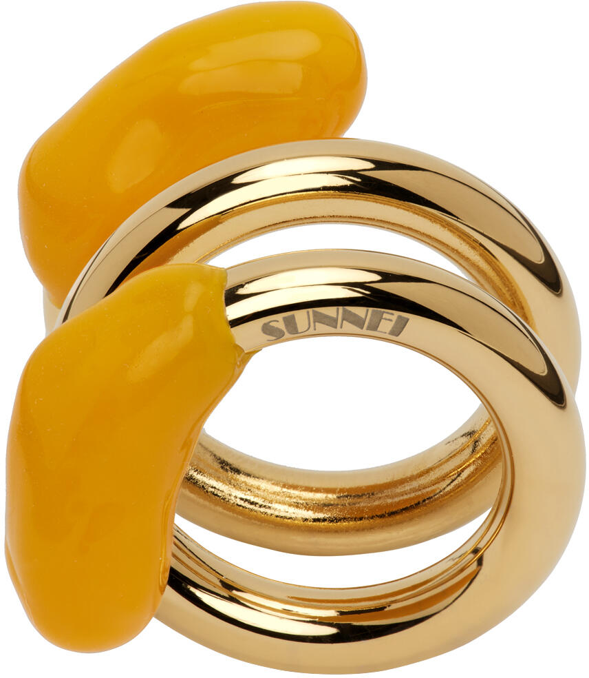 SUNNEI Gold & Orange Double Fusillo Ring Cover