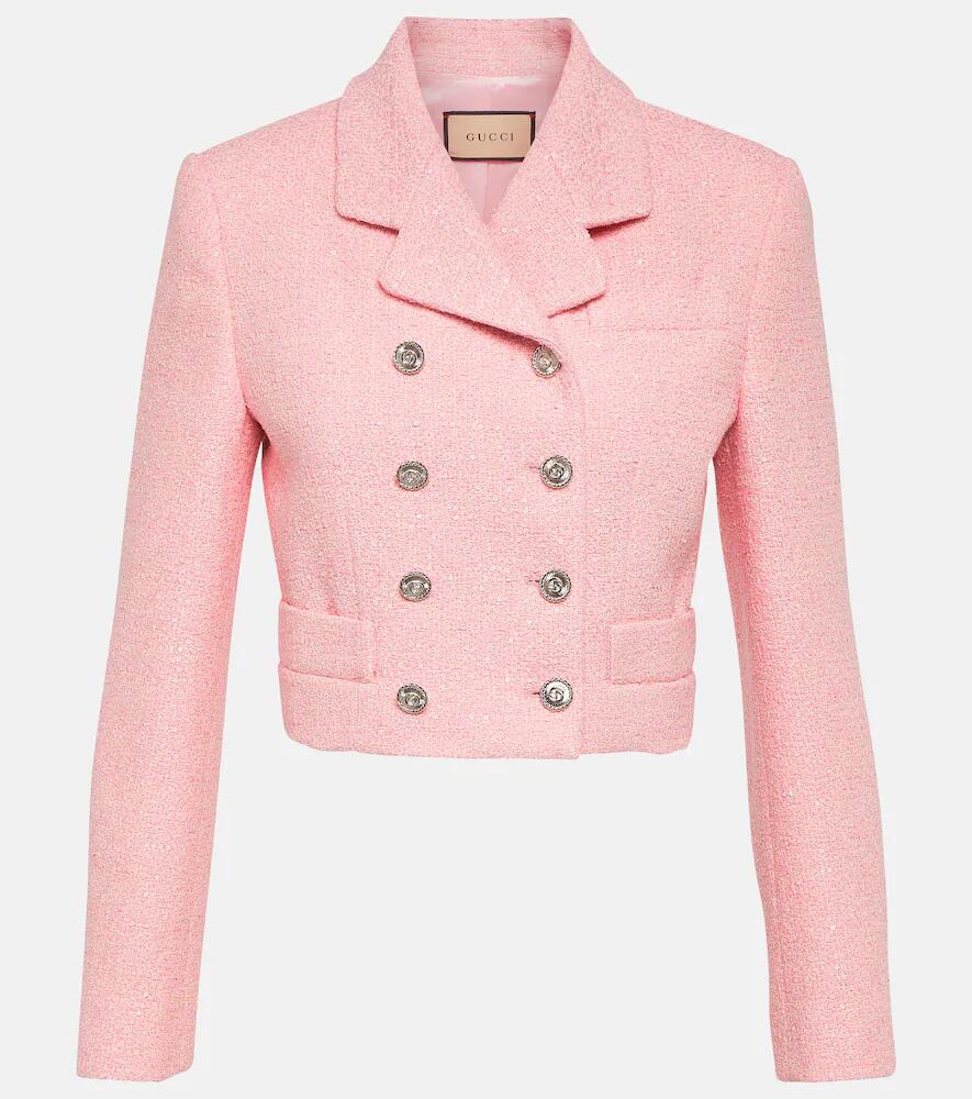 Gucci Sequined cropped tweed jacket Cover