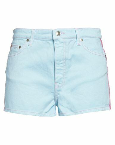 Chiara Ferragni Woman Denim shorts Sky blue Cotton Cover