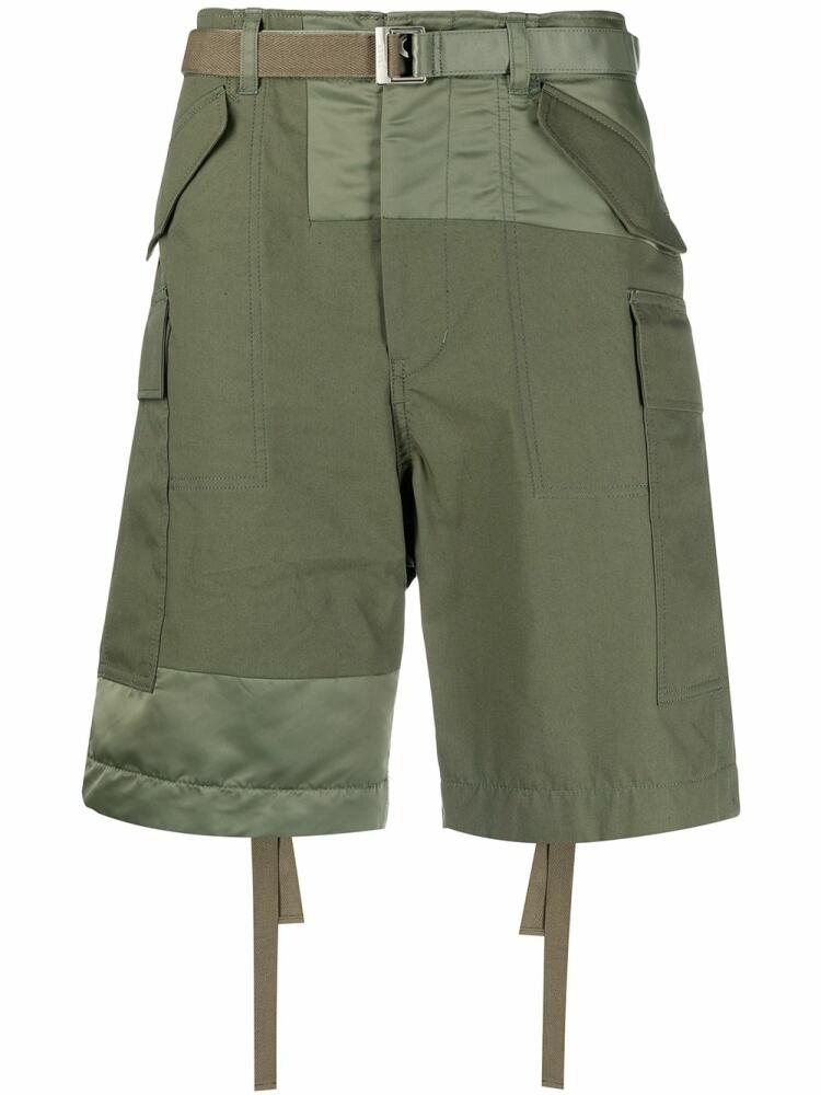 sacai knee-length utility shorts - Green Cover