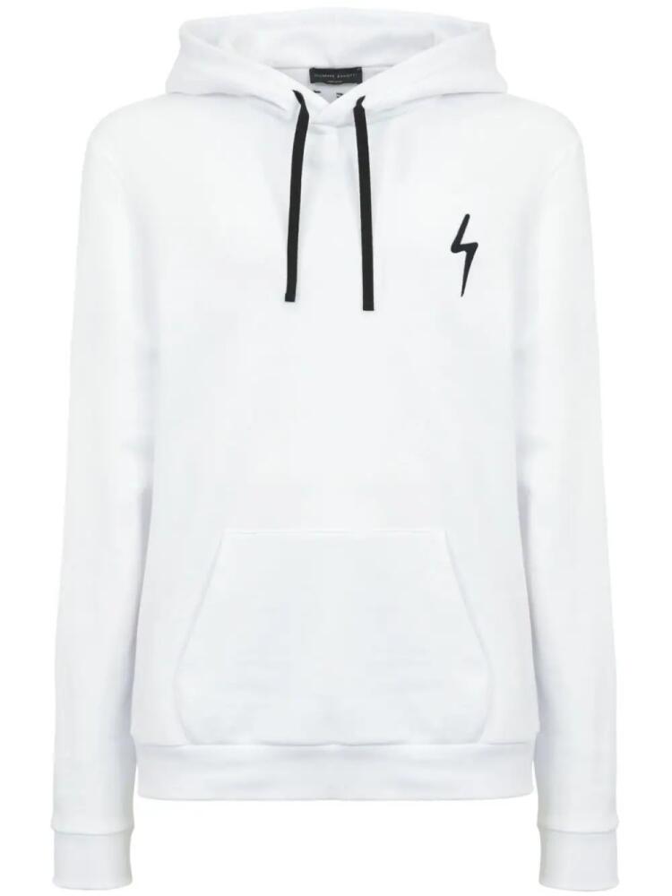 Giuseppe Zanotti logo-embroidered cotton hoodie - White Cover