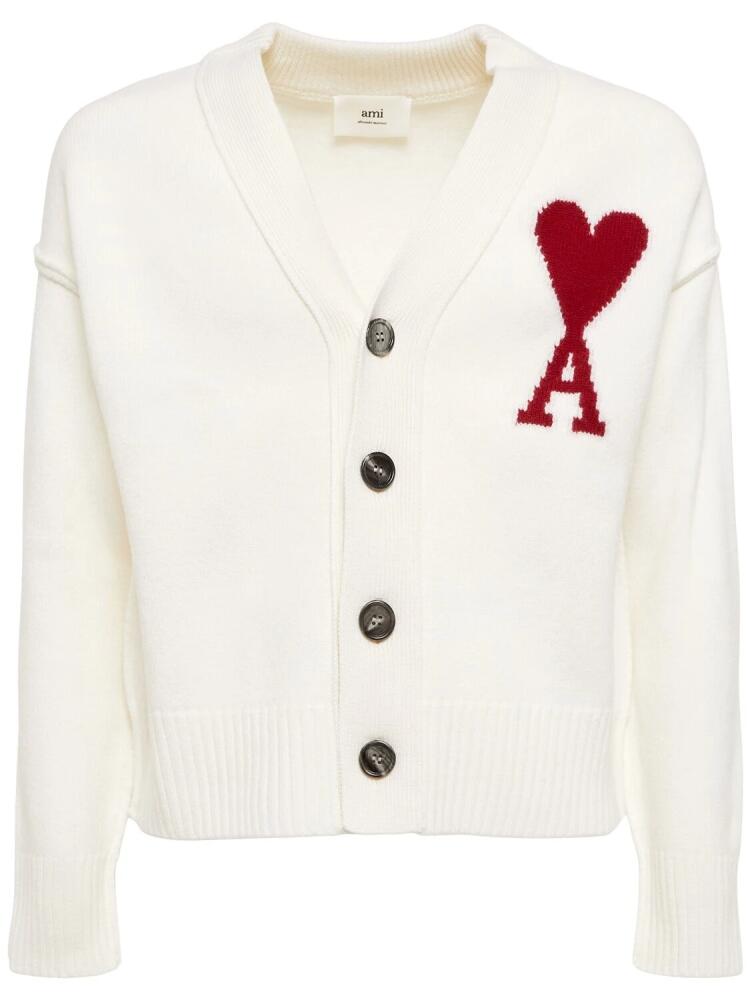 AMI PARIS Logo Wool Knit Cardigan Cover