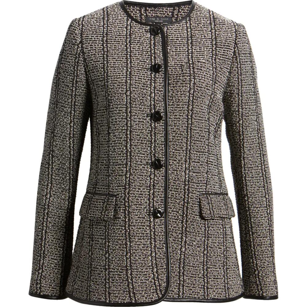 rag & bone Barlet Cotton Tweed Jacket in Blackmult Cover