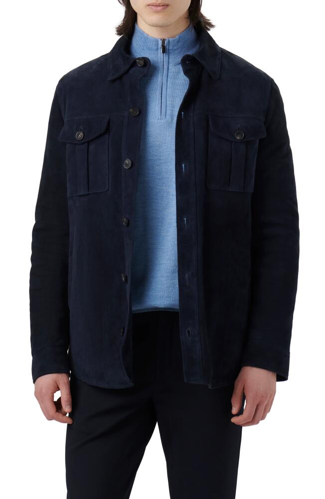 Bugatchi Suede Shirt Jacket in Midnight Cover