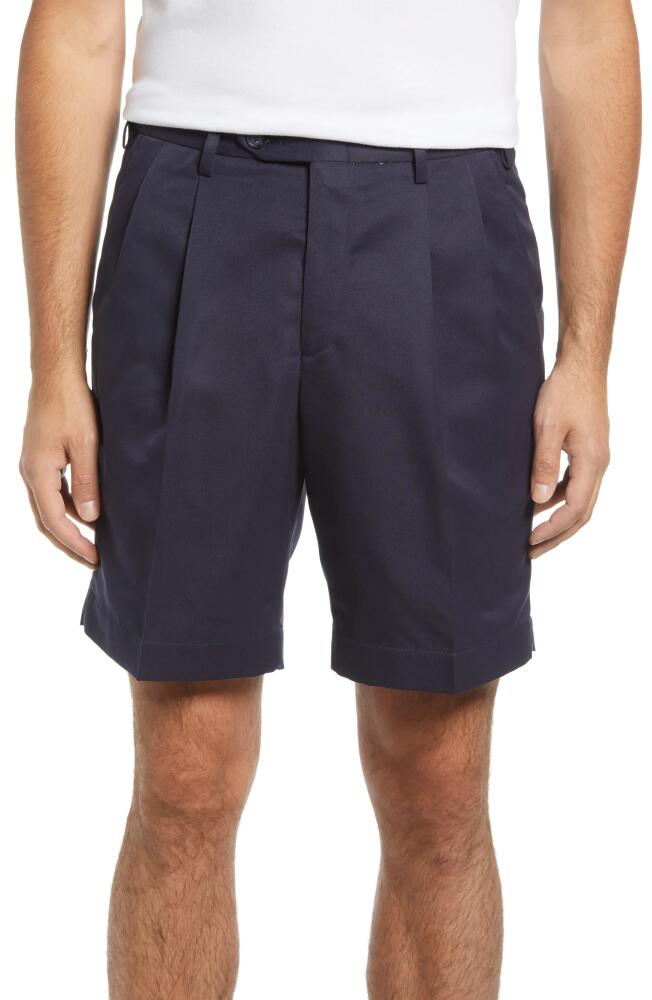 Berle Pleated Shorts in Navy Cover