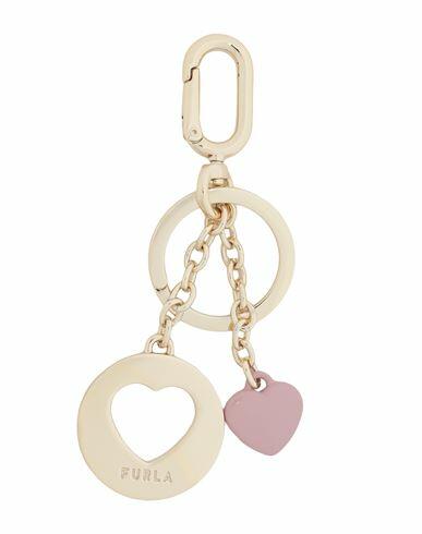 Furla Furla Crystal Keyring Heart Woman Key ring Pink Metal, Enamel Cover