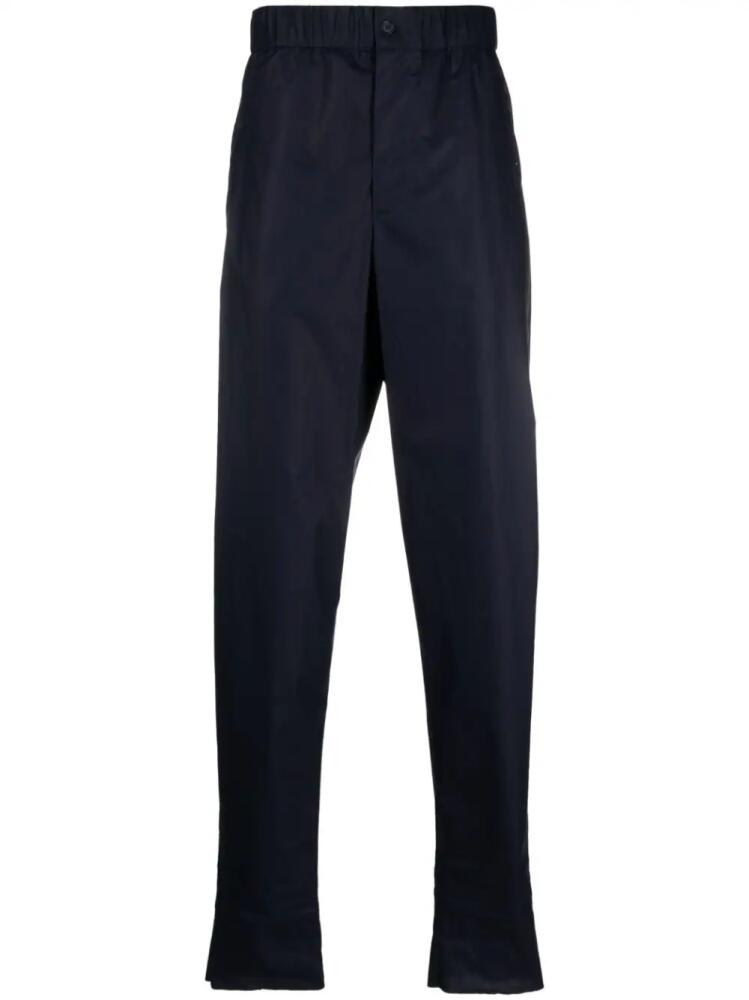 Giorgio Armani elasticated-waist cotton trousers - Blue Cover