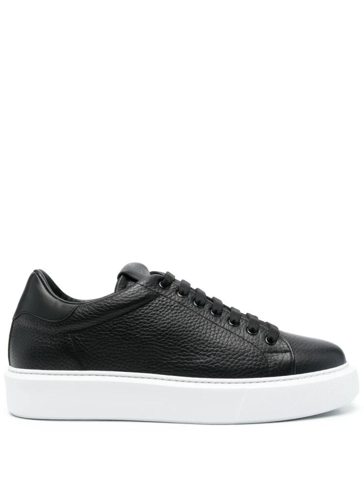 Giuliano Galiano lace-up calf-leather sneakers - Black Cover