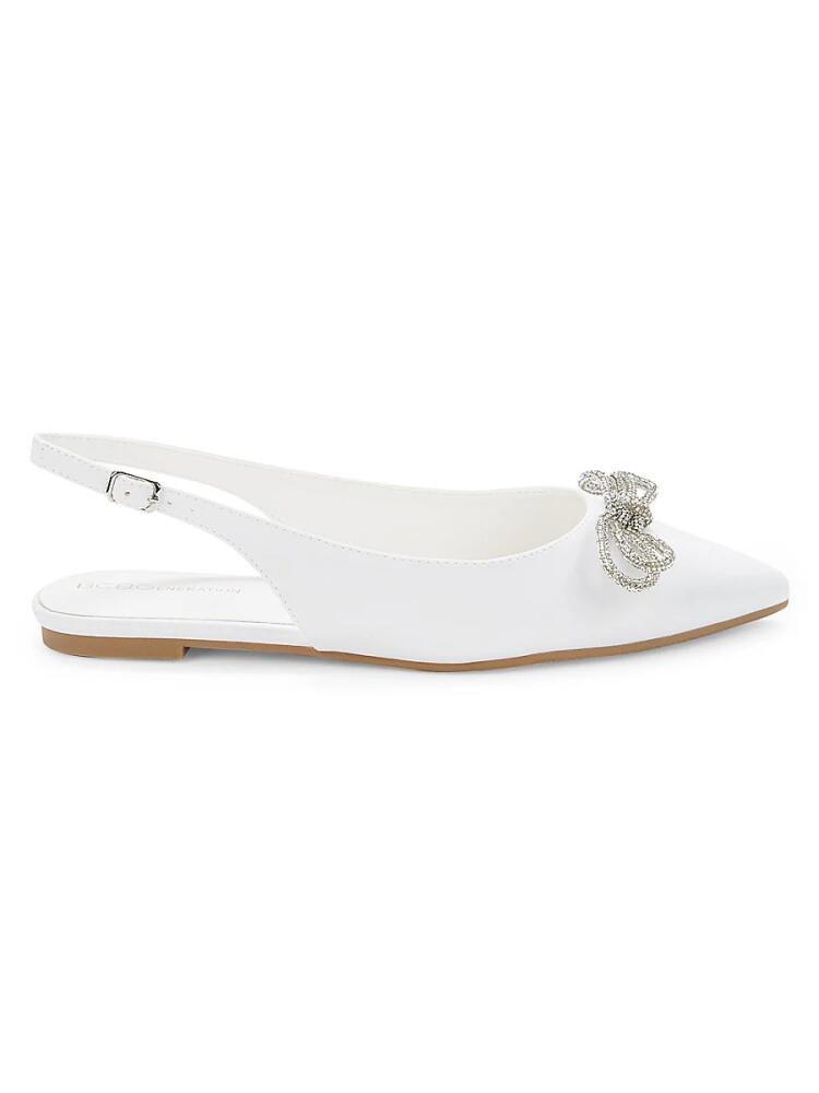 BCBGeneration Women's Kristin Embellished Bow Slingback Mules - Bright White Cover