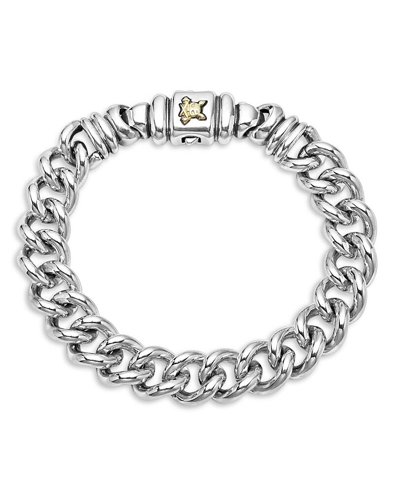 Lagos Men's 18K Yellow Gold & Sterling Silver Anthem Krunch Crest Curb Link Bracelet - Exclusive Cover