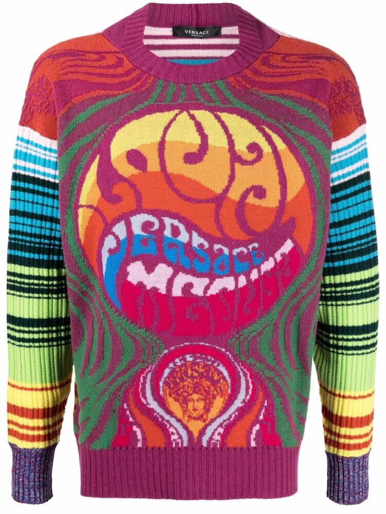 Versace Medusa Music-print jumper - Orange Cover