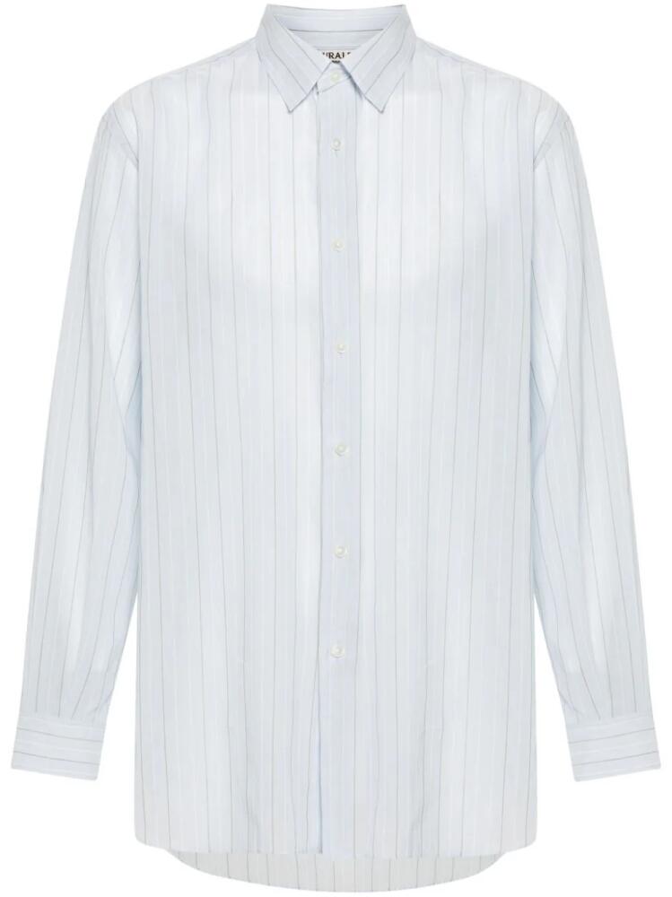 Auralee Hard Twist Finx striped shirt - Blue Cover