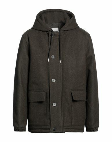 Sandro Man Coat Dark green Wool, Polyamide, Cashmere Cover