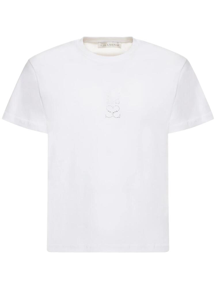 LUDOVIC DE SAINT SERNIN Crystal Logo Cotton T-shirt Cover