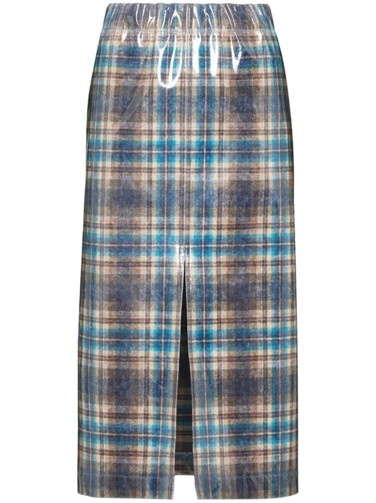 Maison Margiela x Pendleton checked lacquered skirt - Green Cover