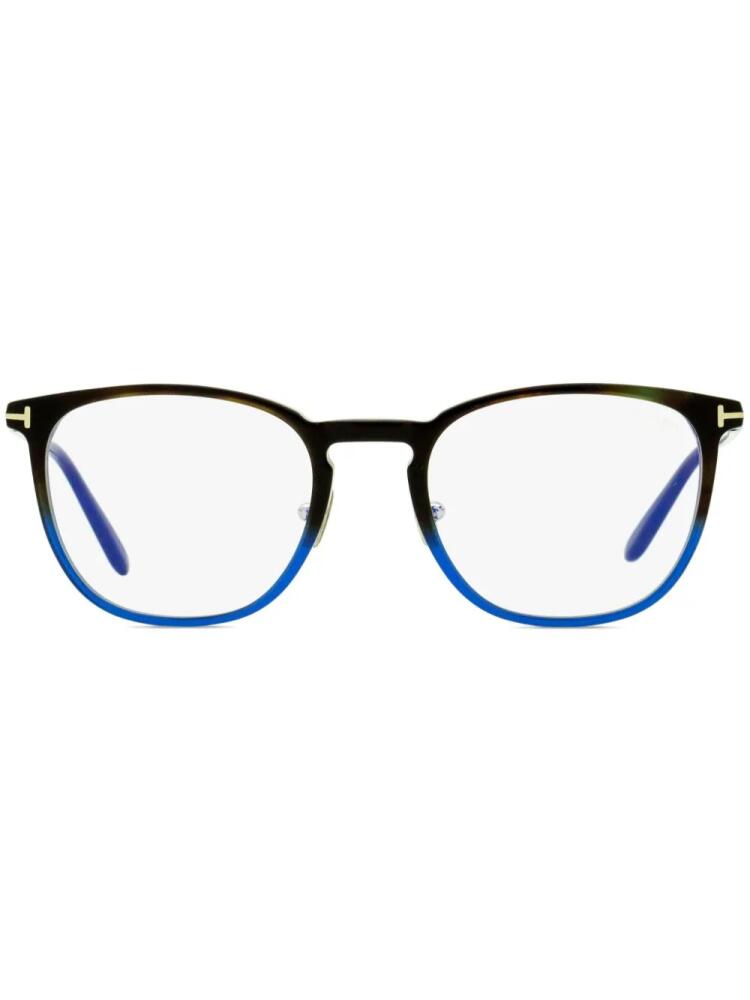 TOM FORD Eyewear Blue Block square-frame glasses - Brown Cover