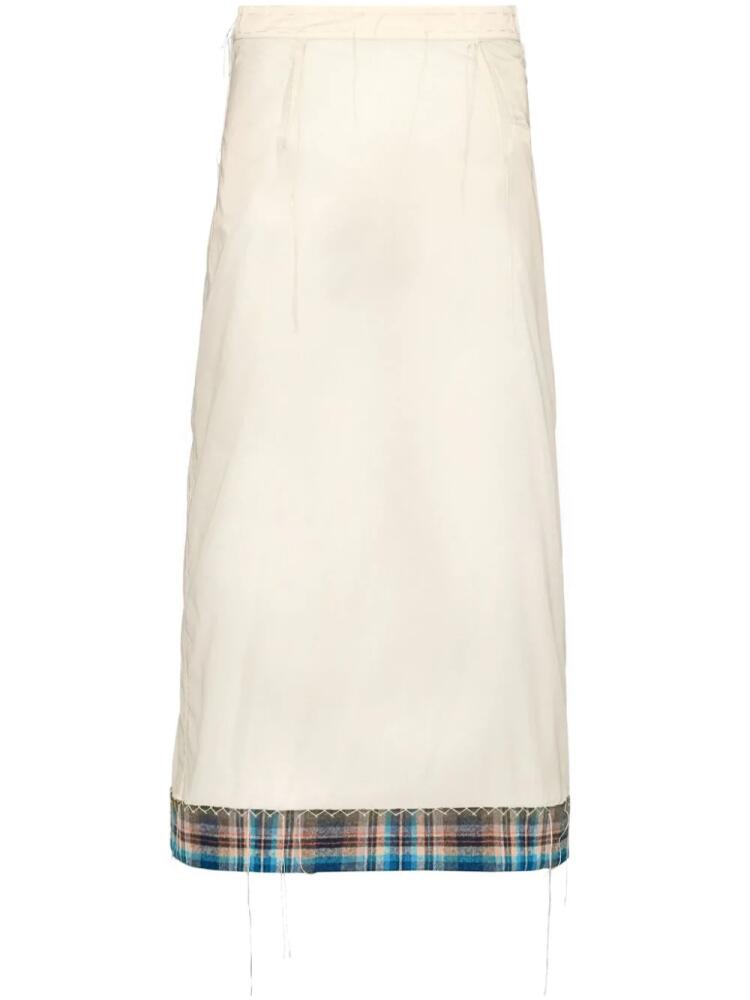 Maison Margiela x Pendleton checked-trim semi-sheer skirt - White Cover