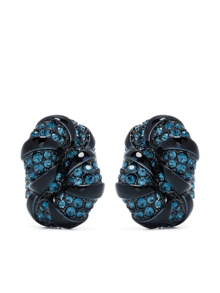 Lanvin Melodie rhinestone-embellished earrings - Blue Cover