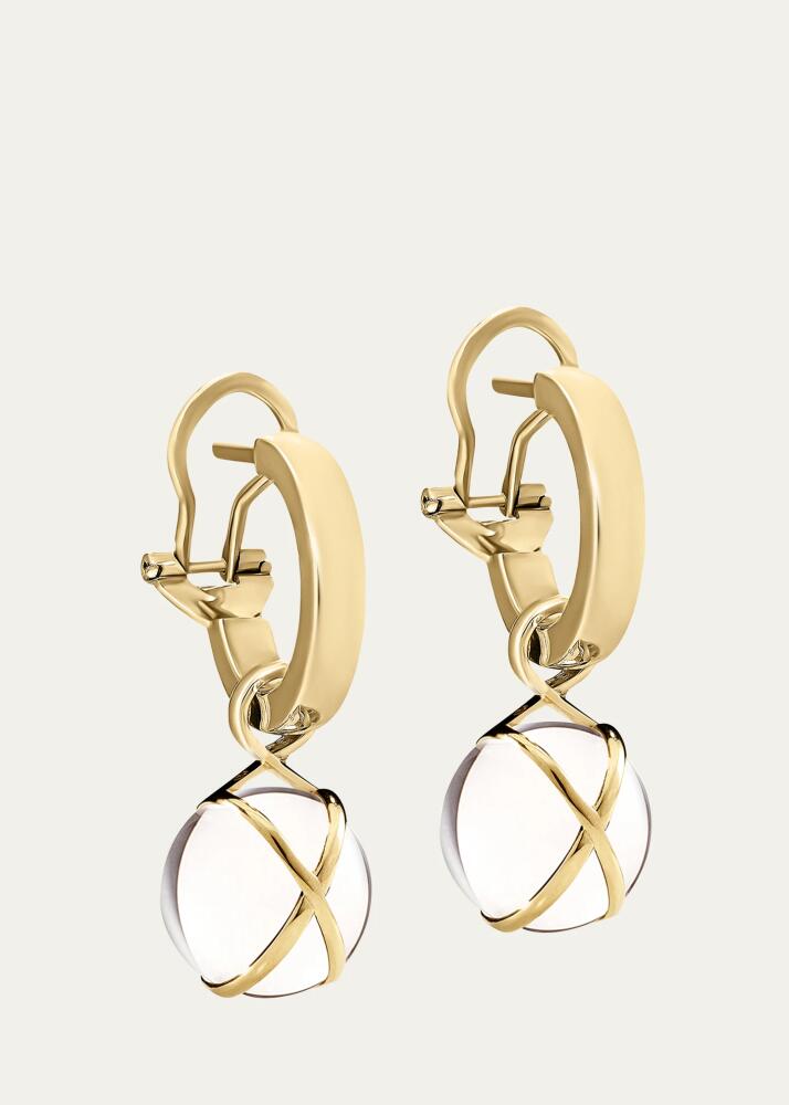 L. Klein Prisma 18k Gold Crystal Quartz Hoop Drop Earrings Cover