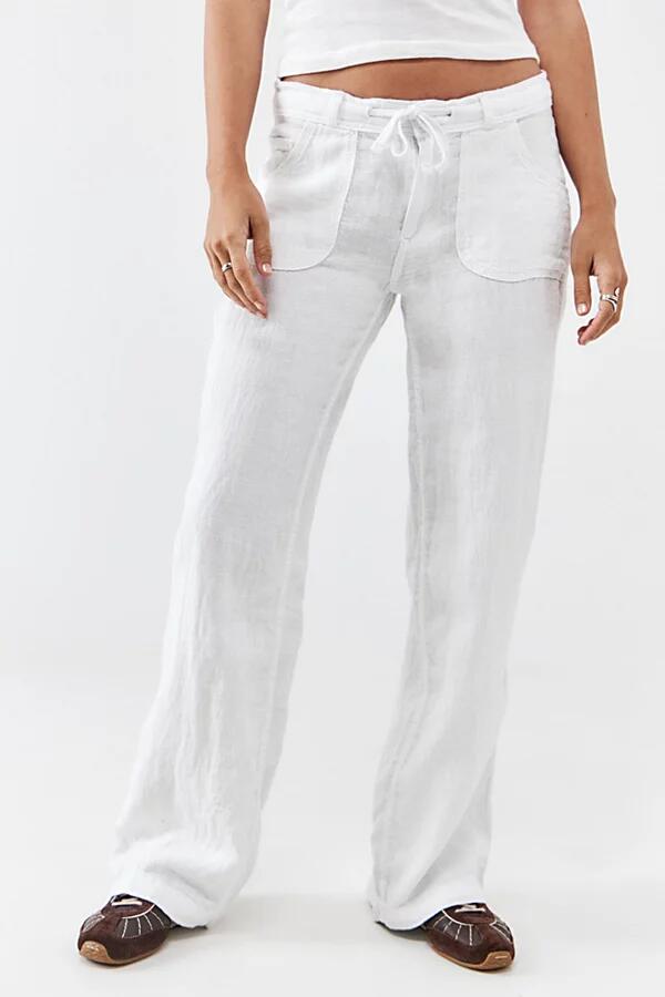 BDG White Five-Pocket Linen Pant in White Cover