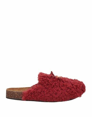 Tory Burch Woman Mules & Clogs Brick red Sheepskin, Shearling Cover