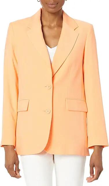 DKNY Frosted Twill One-Button Jacket (Canteloupe) Women's Clothing Cover