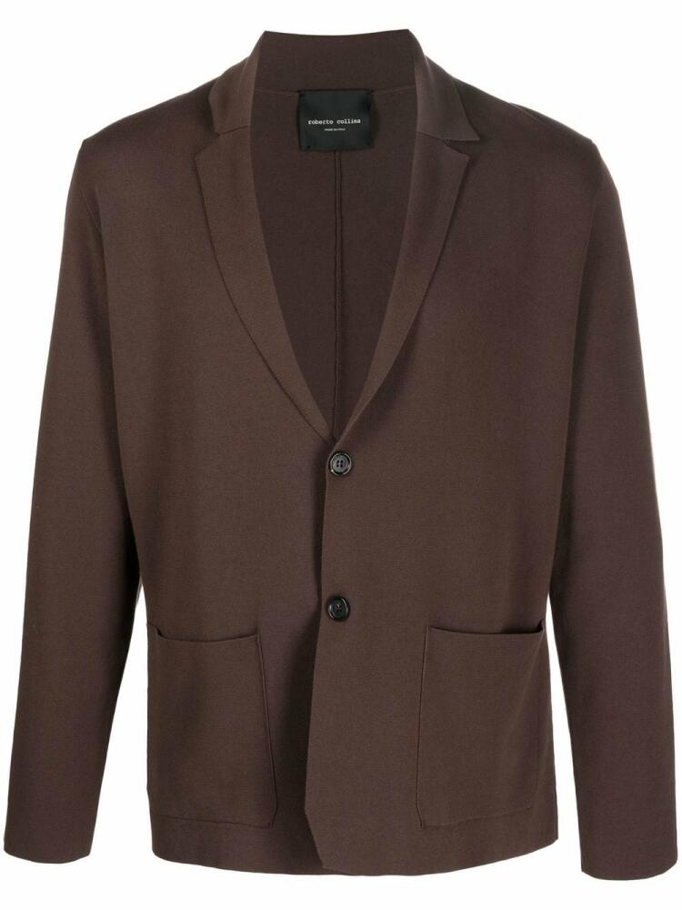 Roberto Collina single-breasted button blazer - Brown Cover