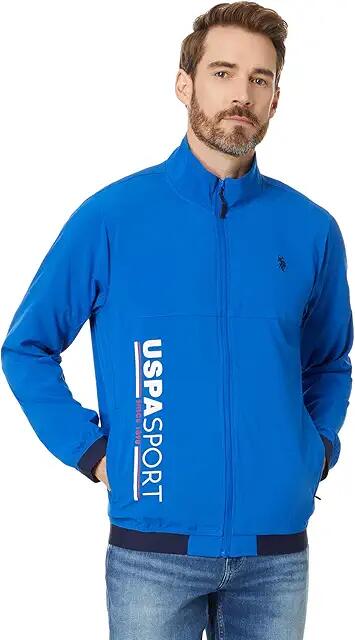 U.S. POLO ASSN. USPA Stretch Woven USPA Sport Full Zip Jacket (Nautical Blue) Men's Jacket Cover