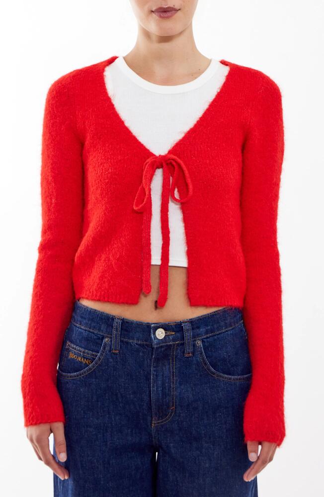 BDG Urban Outfitters Tie Front Cardigan in Red Cover