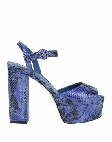 Le Silla Woman Sandals Blue Leather Cover