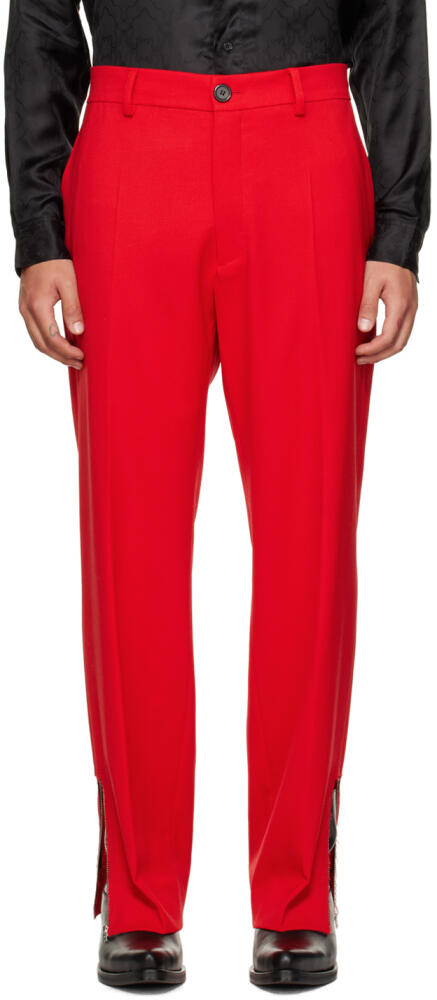 LU'U DAN Red Straight Leg Trousers Cover