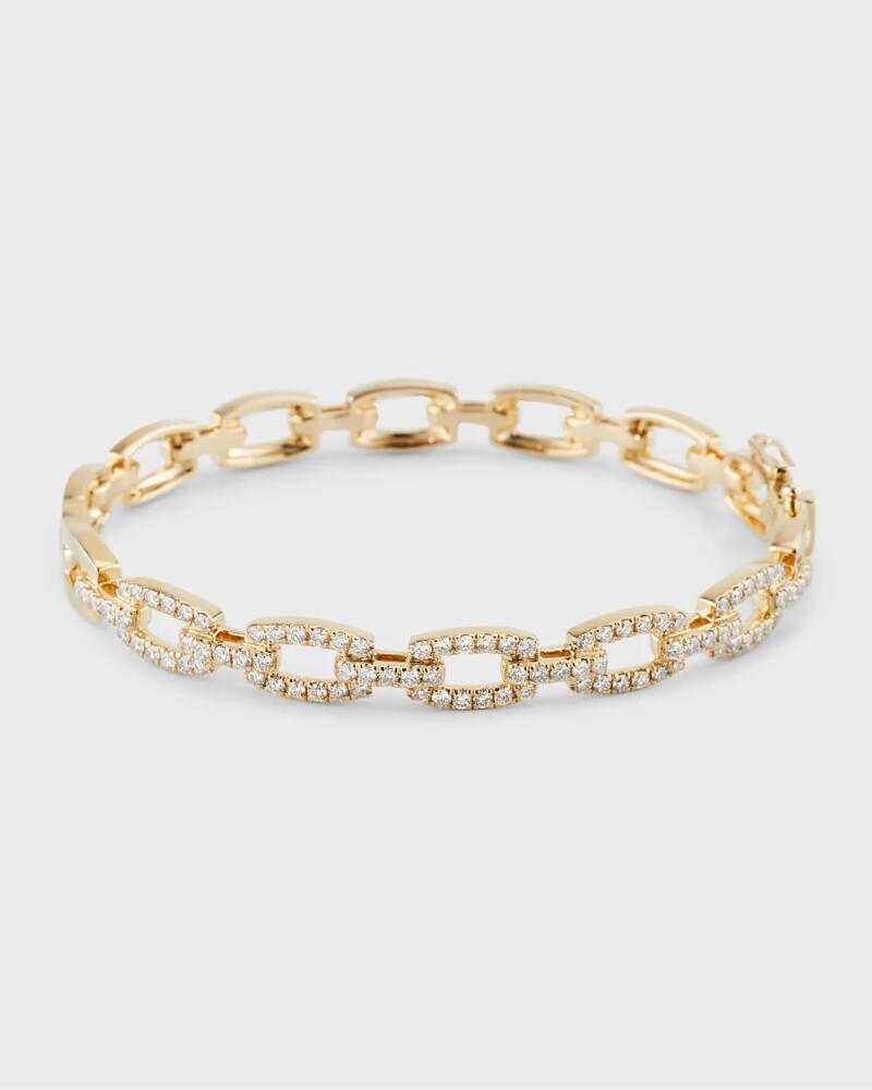 Siena Jewelry 14K Yellow Gold Diamond Link Bangle Bracelet, 16cm Cover