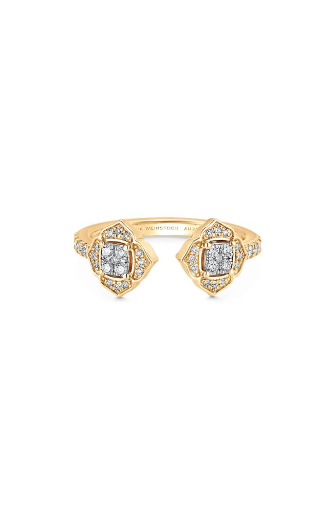 Sara Weinstock Leela 2-Cluster Diamond Open Ring in Yellow Gold Cover