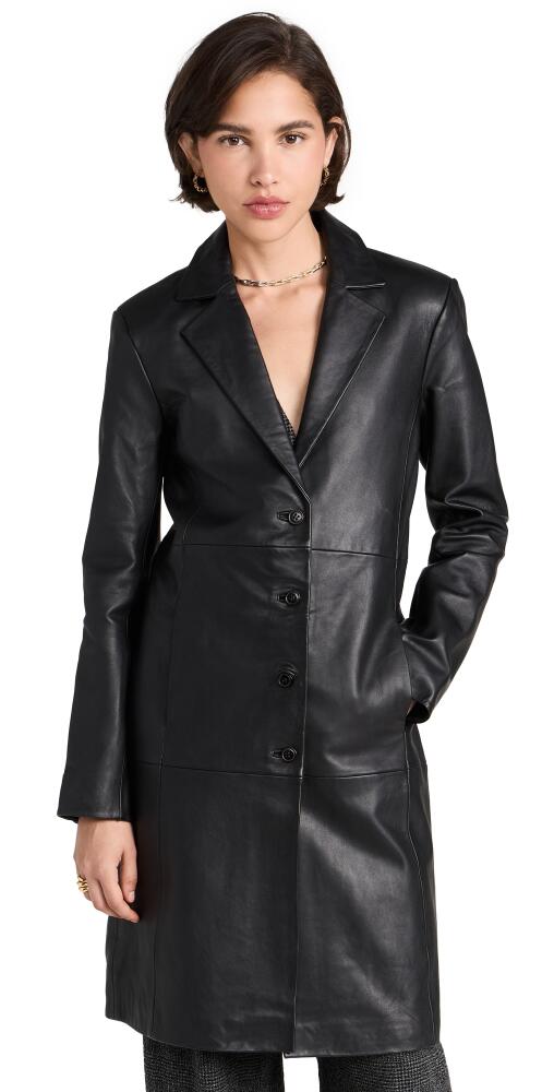 Reformation x Veda Crosby 90s Longline Leather Blazer Black Cover