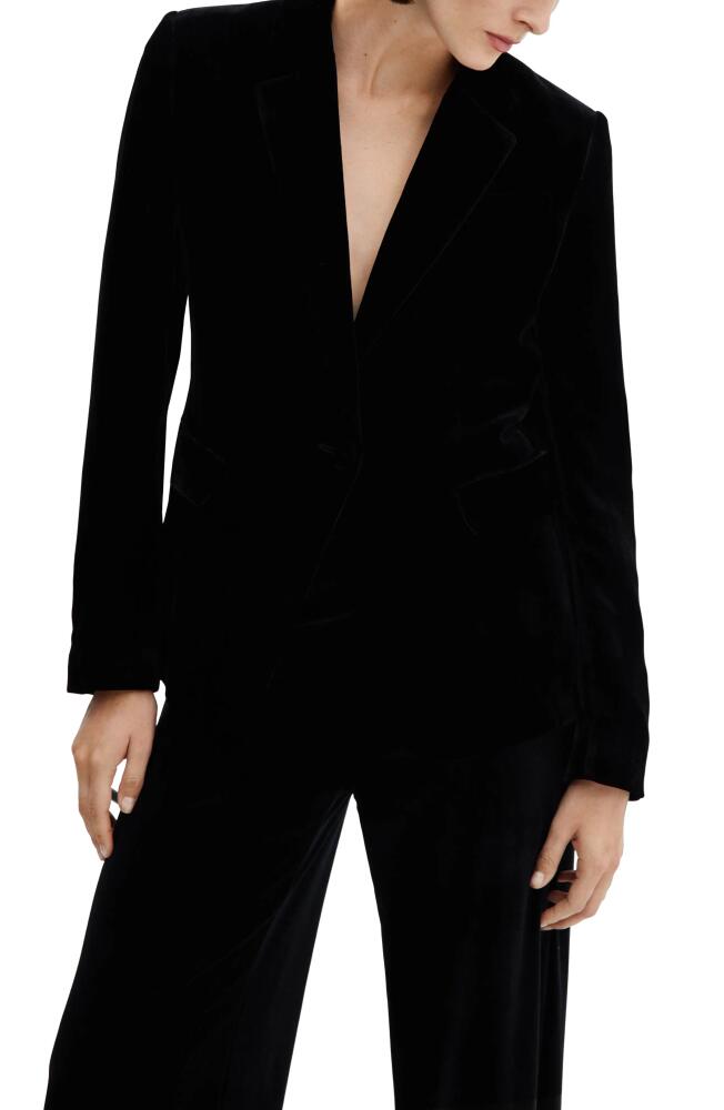 MANGO Velvet Blazer in Black Cover