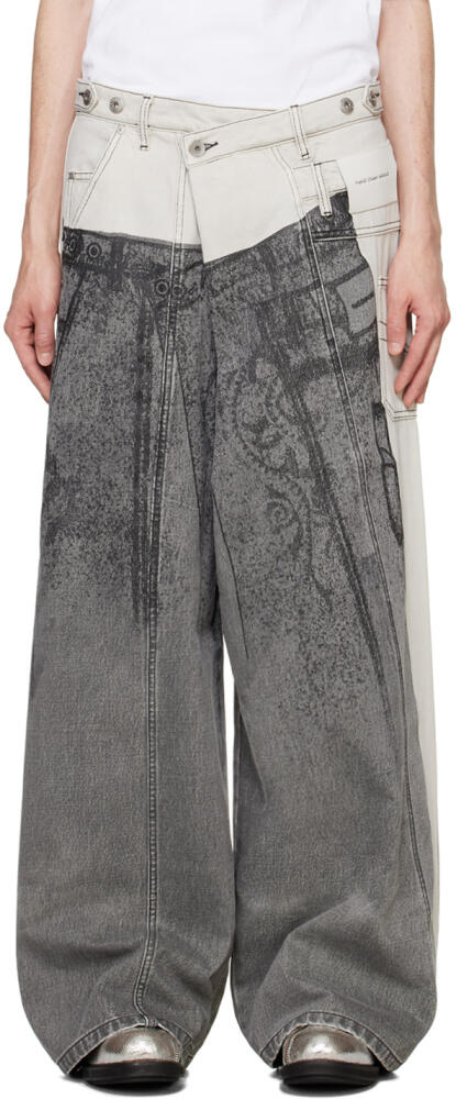 Feng Chen Wang Gray Paneled Jeans Cover