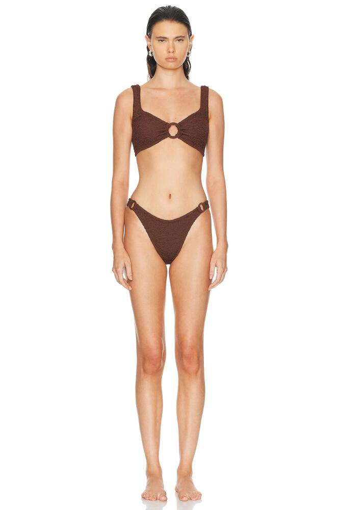 Hunza G Hallie Bikini Set in Chocolate Cover