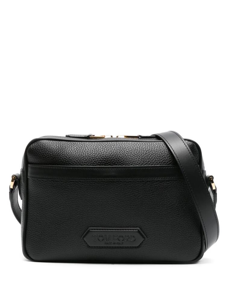 TOM FORD grained-leather messenger bag - Black Cover