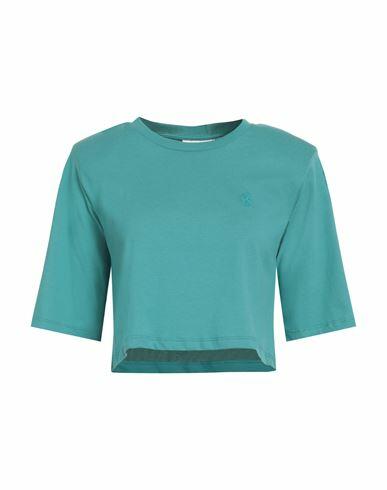 Gestuz Woman T-shirt Deep jade Organic cotton Cover