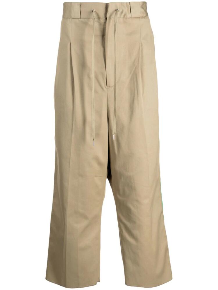 Takahiromiyashita The Soloist drawstring-waist drop-crotch trousers - Brown Cover