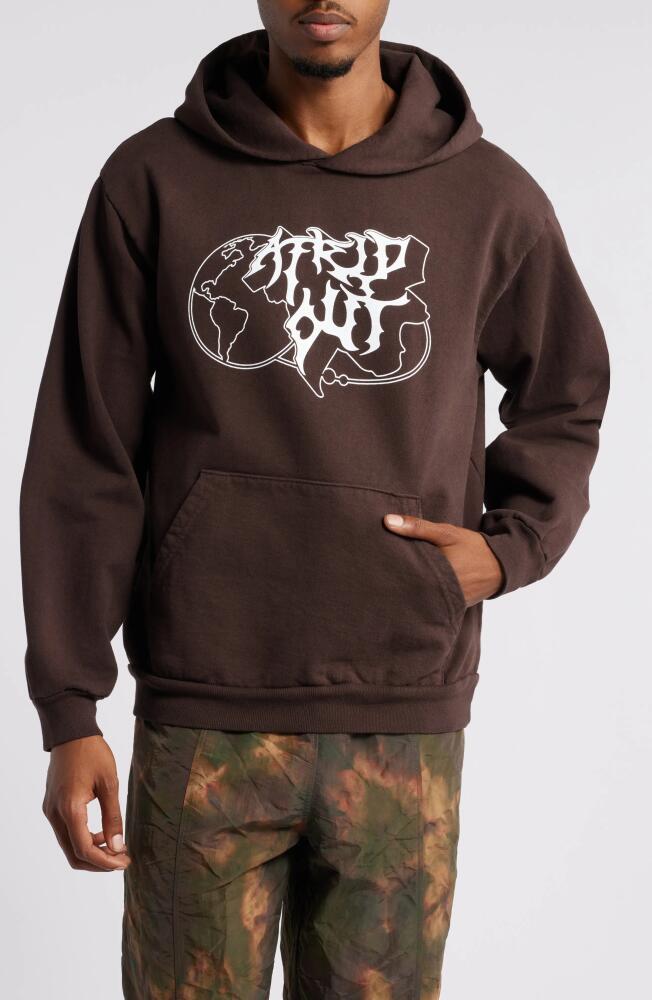 Afield Out Universe Graphic Hoodie in Brown Cover