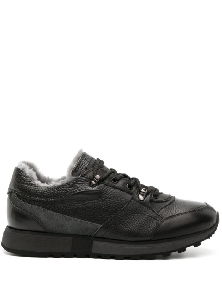 Casadei Ischia lace-up leather sneakers - Black Cover