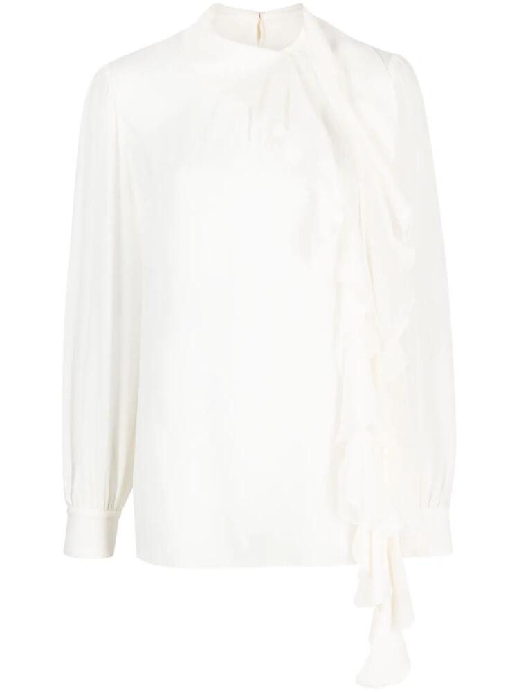 Dolce & Gabbana frilled-trim silk blouse - White Cover