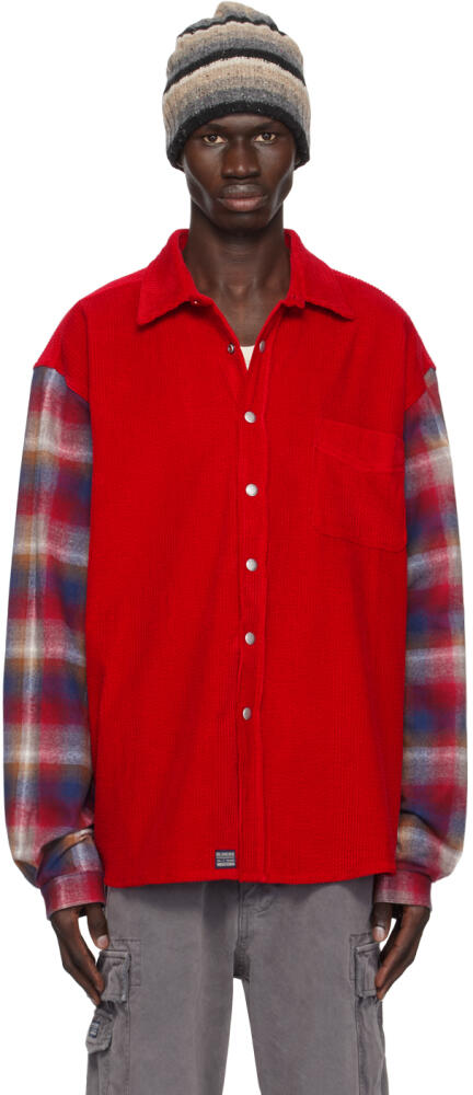 ERL Red Plaid Sleeve Overshirt Cover