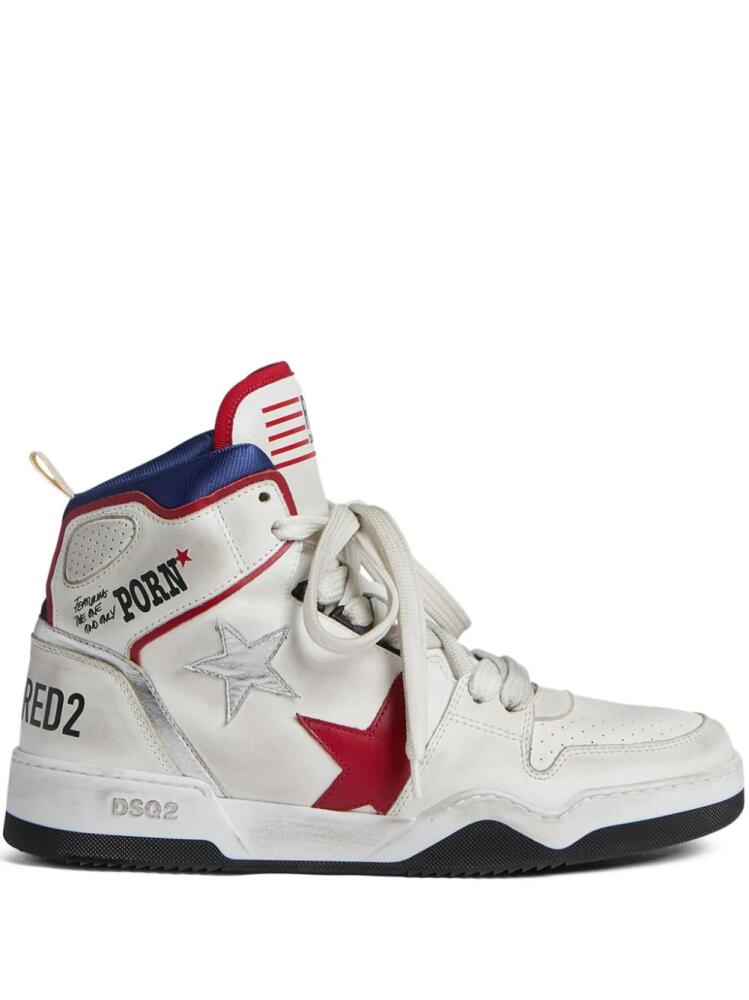 DSQUARED2 logo-print high-top sneakers - White Cover