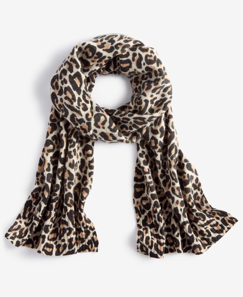 Charter Club Cashmere Leopard Muffler, Created for Macy's - Soft Black Leopard Cover