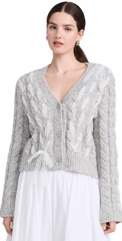 LoveShackFancy Louella Cardigan Silver Mist Cover