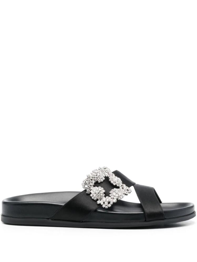 Manolo Blahnik Chilanghi satin slides - Black Cover